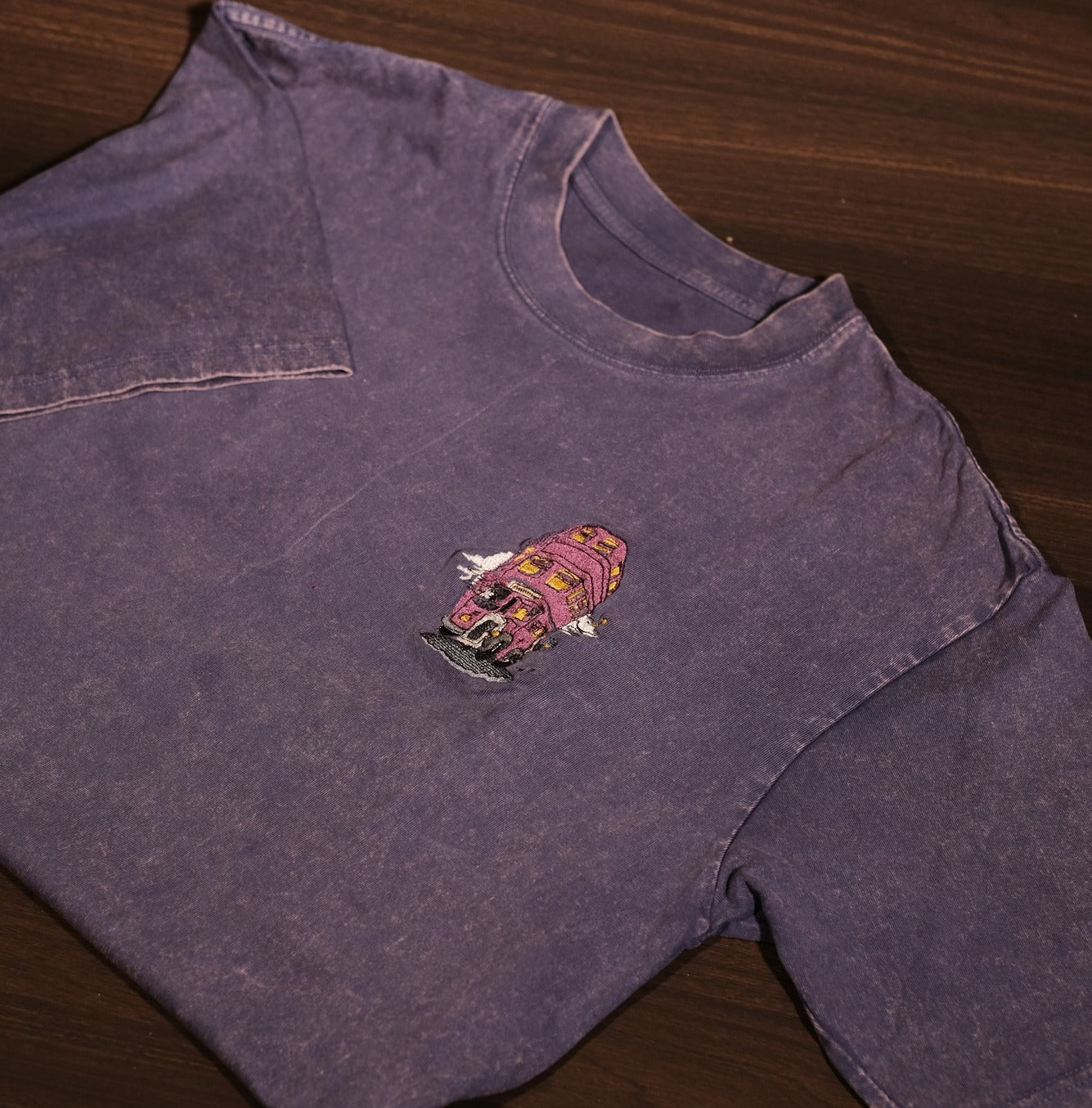 Áo phông Xe Đò Hiệp Sỹ - Tím Loang 100% cotton nhuộm loang