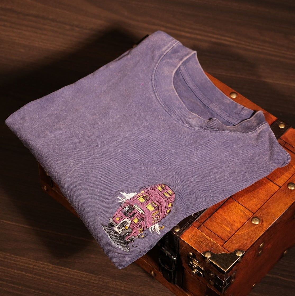 Áo phông Xe Đò Hiệp Sỹ - Tím Loang 100% cotton nhuộm loang