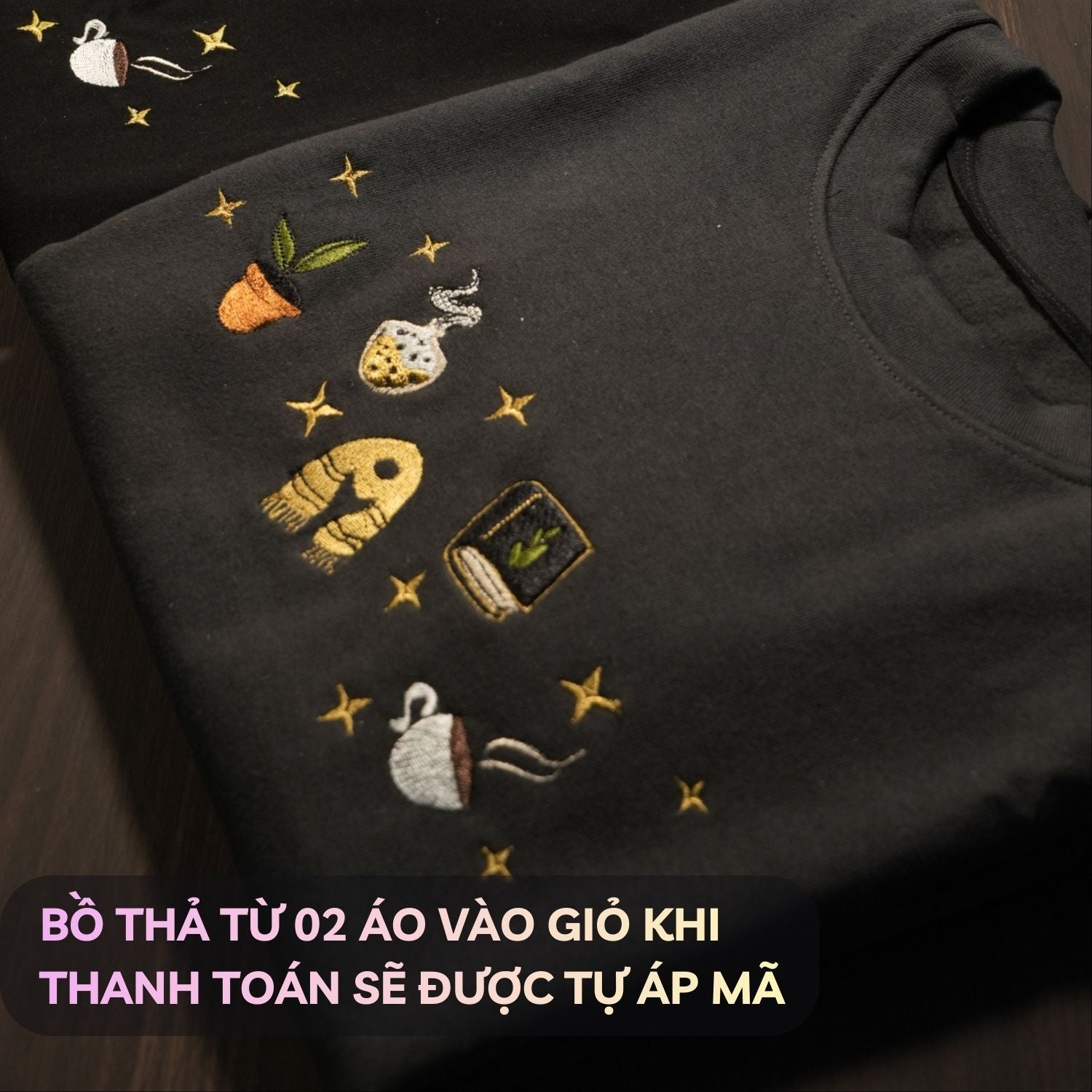 Sweater nhà lửng sale off hàng có sẵn chỉ còn 299k/áo khi mua từ 2 áo, tặng miễn phí hình thêu trên tay