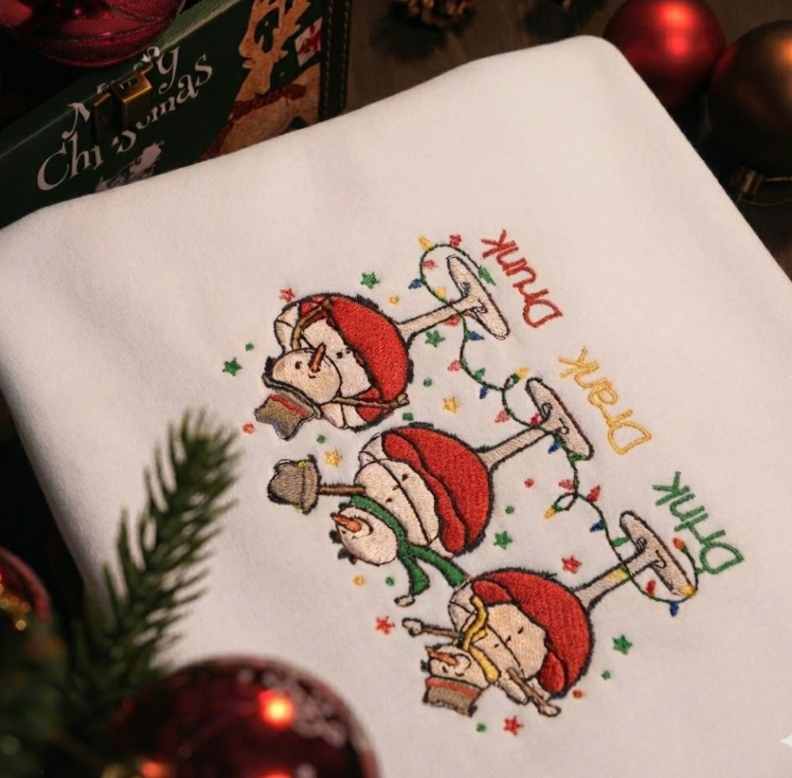 Áo sweater “Uống, Say, Sập” – Drink Drank Drunk, tặng hình thêu trên tay áo