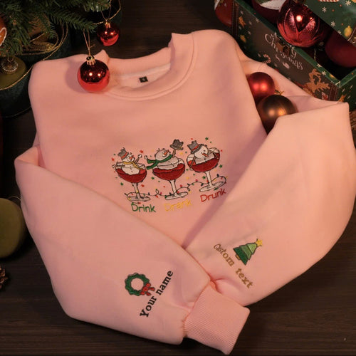 Áo sweater “Uống, Say, Sập” – Drink Drank Drunk, tặng hình thêu trên tay áo